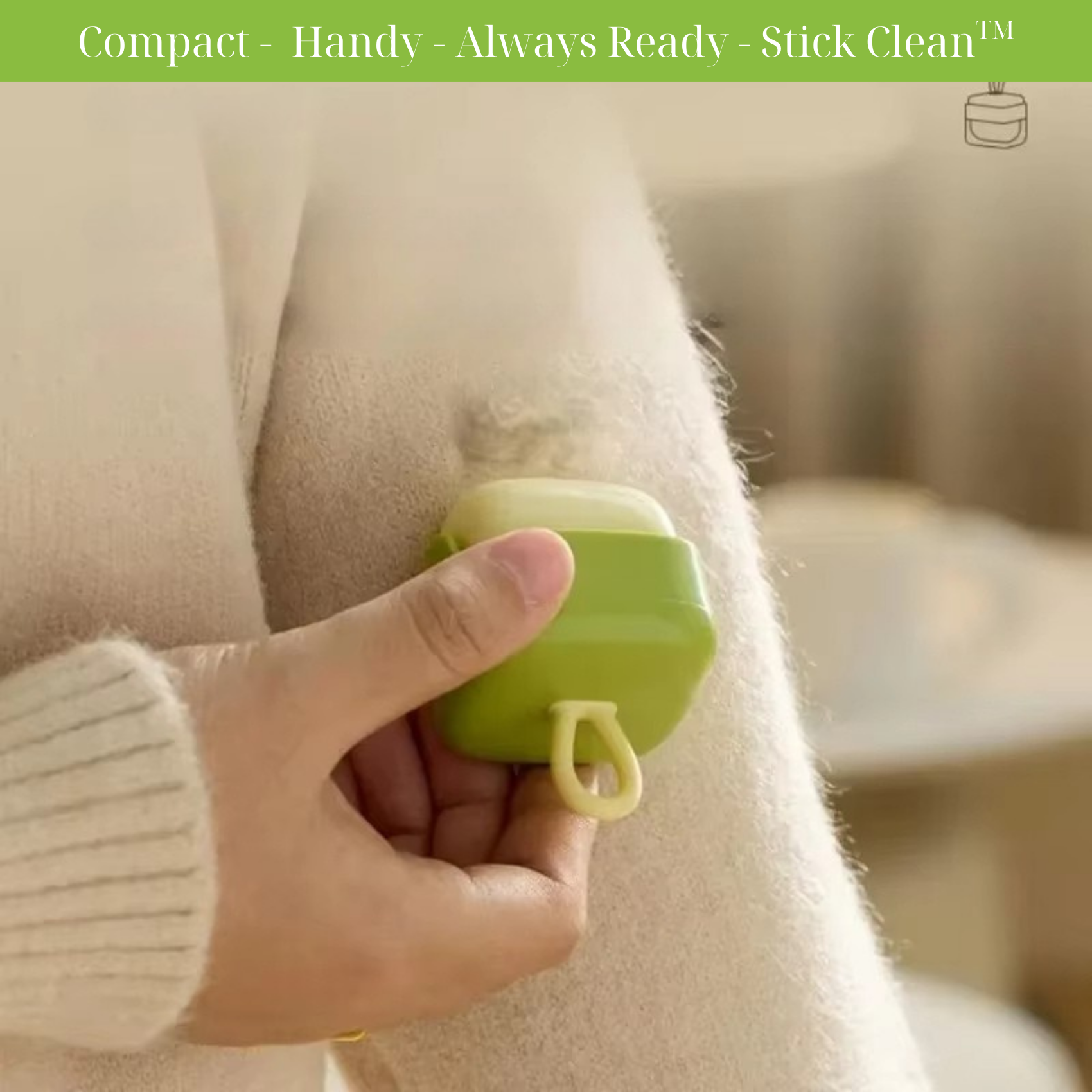 Stick Clean™ Mini Lint Roller Reusable for Clothes, Pets, Furniture