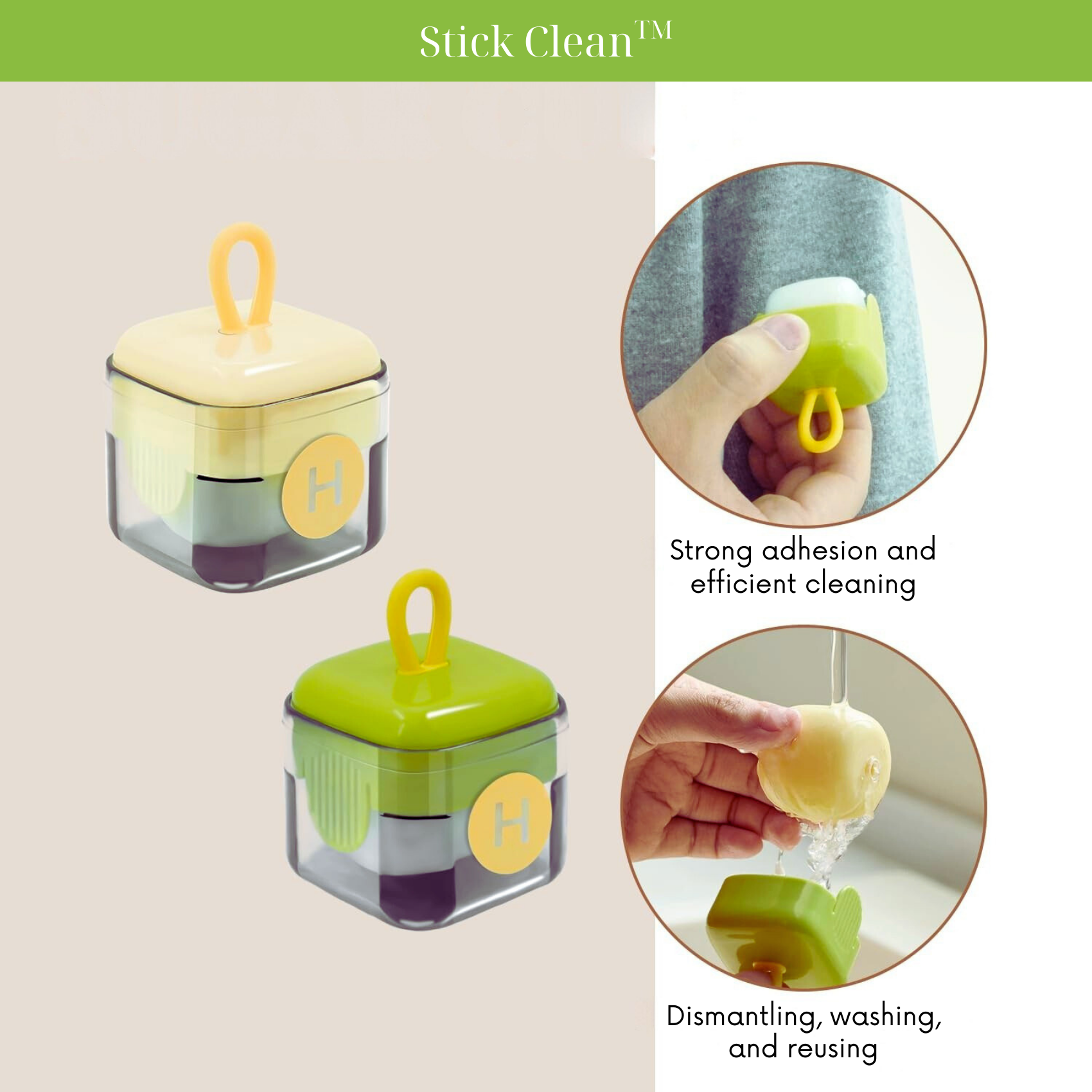 Stick Clean™ Mini Lint Roller Reusable for Clothes, Pets, Furniture